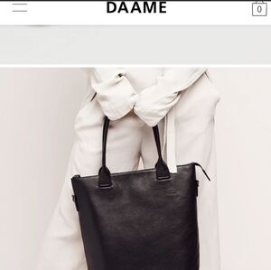 Leather Laptop Black Tote Purse Leather canvas Luxery Stylish By Daame